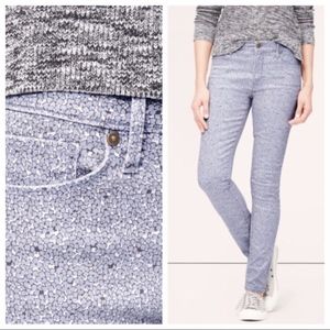 Loft Curvy Skinny Ankle Cropped Floral Spring Pant